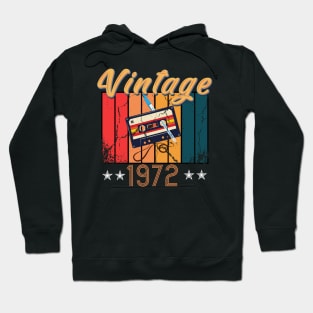 48th Birthday 48 Years Old 48th Vintage Retro cassette Mixtape Music Cassette 1972 Birthday Hoodie